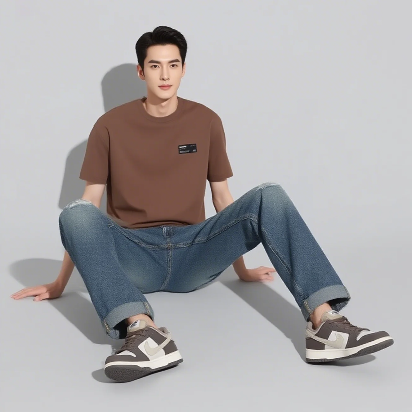 

Ripped Jeans Men New Personality Fashion Vintage Blue Streetwear Baggy Denim Pants Casual Tapered Hole Frayed Trousers Male thin