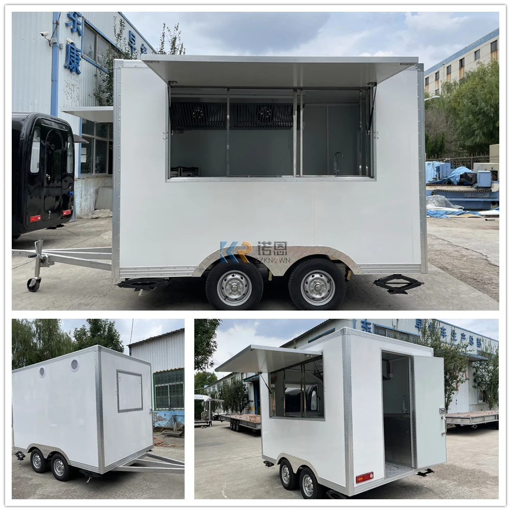 Carrinho de venda de sorvete móvel de 10 pés fabricantes concessão trailer de van de fast food totalmente equipado para venda