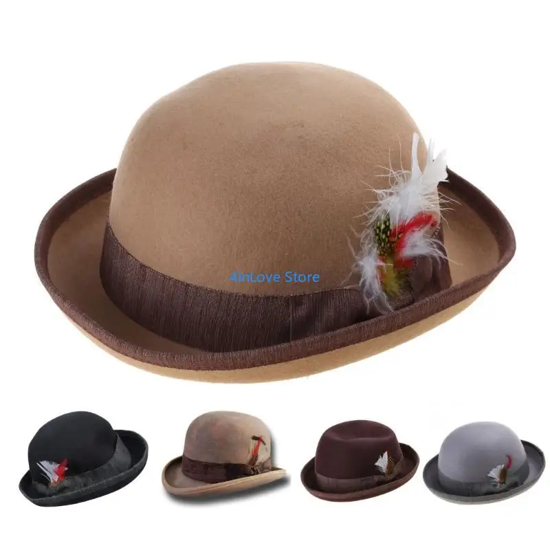 

T4MD шерстяная панама шляпа Fedora Western с короткими полями, кепка для мужчин, реквизит для фотосессии, Western Fedora для и