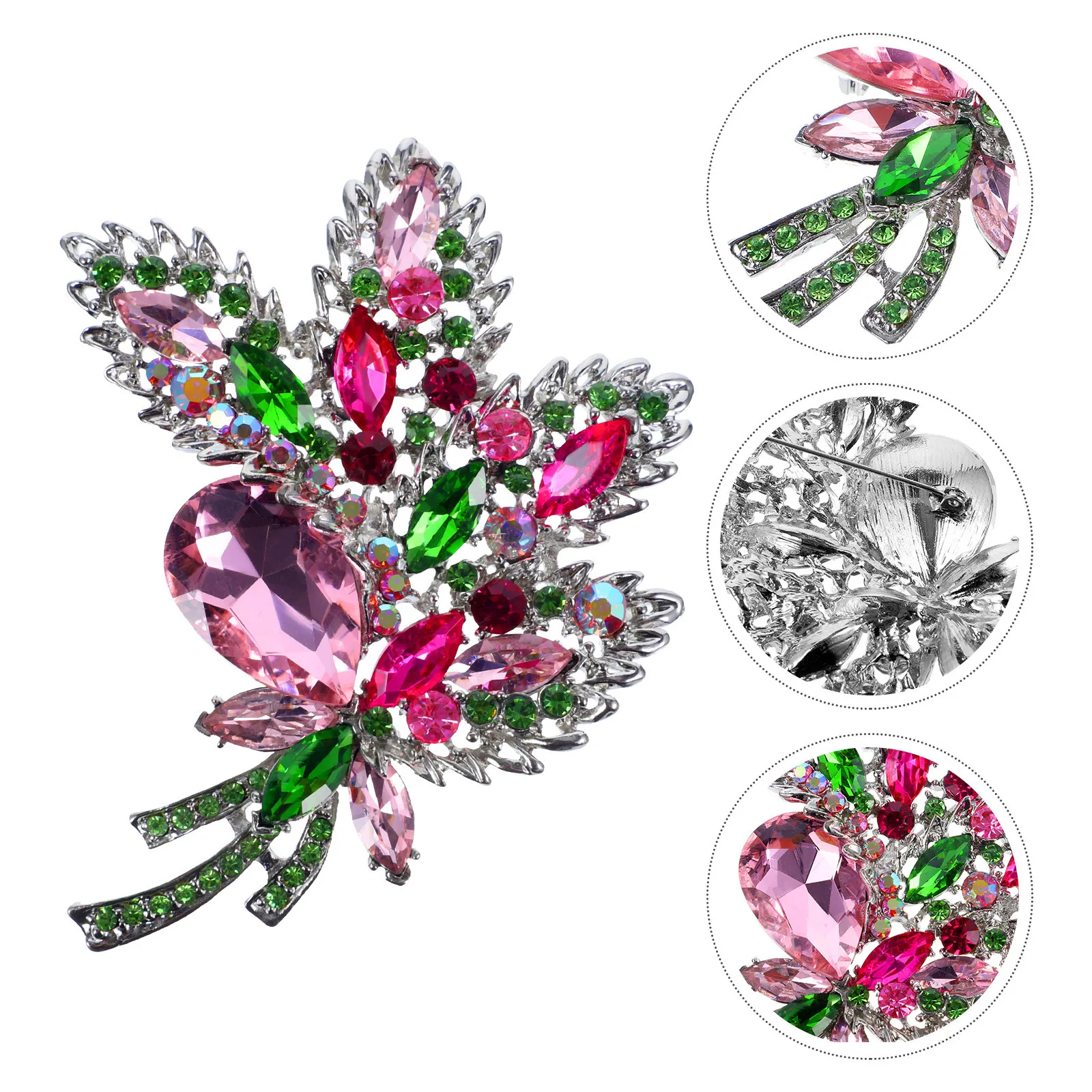 كريستال زهرة بروش المرأة حجر الراين التلبيب دبوس قبعة مجوهرات للملابس سترة حقيبة حفلة موسيقية التخرج هدية للذكرى السنوية #6