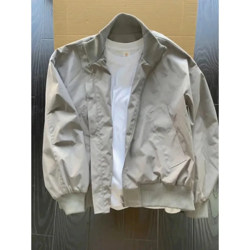 

Stand Collar Bomber Jacket Men's Autumn Wear American Short Jacket Baseball Uniform Coats