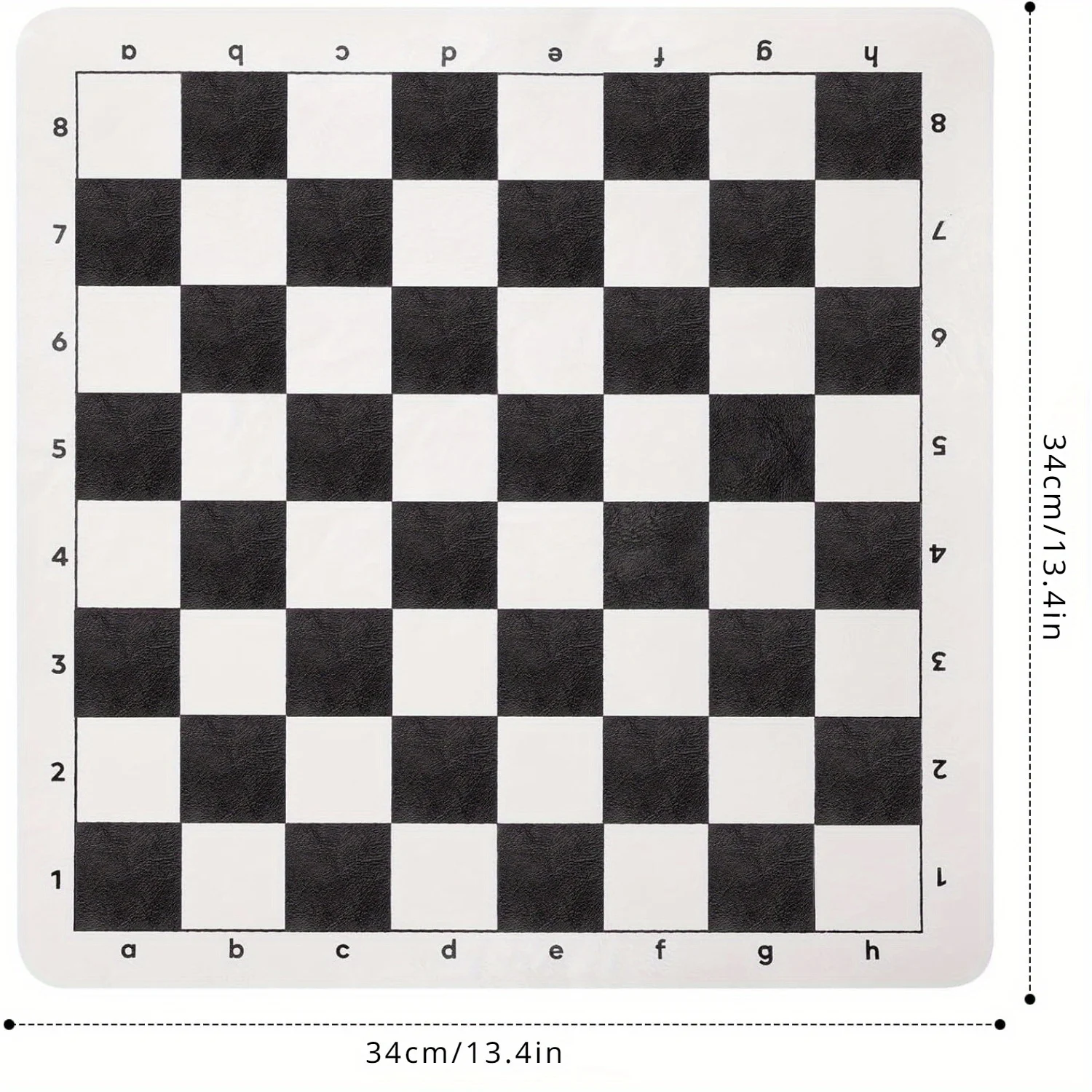 34CM/13.4IN Chess Set, INCLUDE a black and white grid bag, a Chess cushion and 32 chess pieces, Classic Family Outdoor Game
