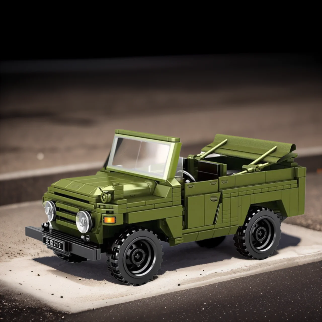 

Classic Car Building Block China Military Jeeps Construction Bricks Beijing Auto Bj212 Pull Back Vehicle Toy Collection For Gift