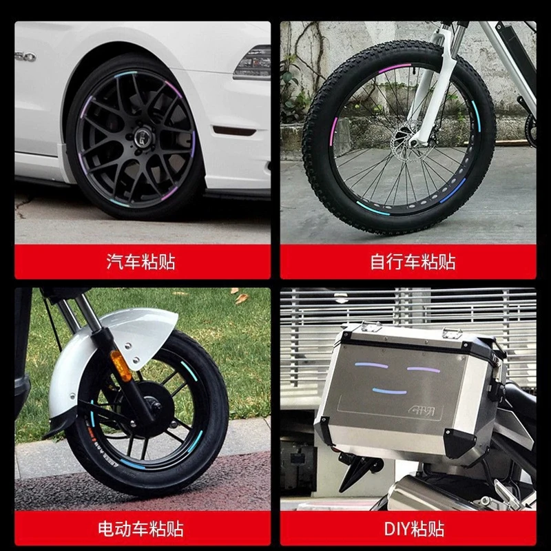 Adesivos Refletivos para Rodas de Carro, Adesivos Fluorescentes Noturnos de Aviso para Pneus, Adesivos Decorativos Criativos e Personalizados para Carros