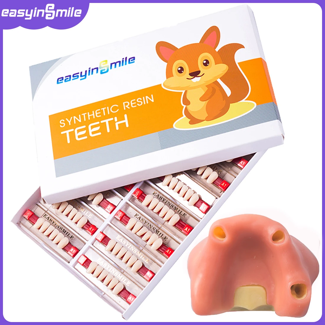 

16/12 Sets Dental dentures teeth acrylic A2 resin teeth upper anterior A3 2 layers Dental Education Model