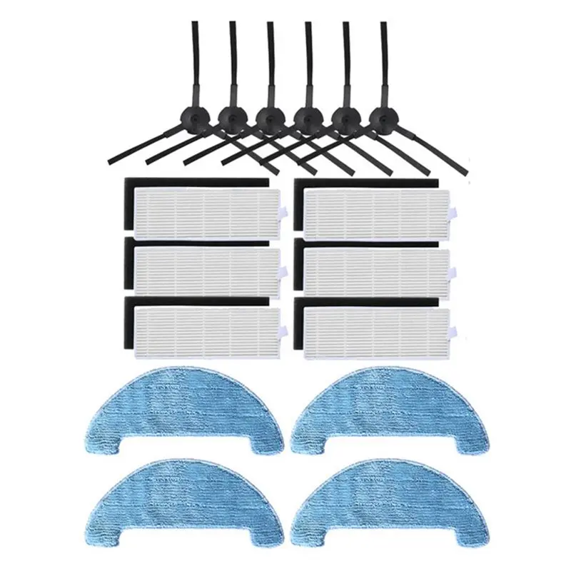 IALJ-Compatible Replacement Parts Kit 16PCS Side Brush HEPA Filter Mop Cloth For Osoji 950 680 870 990