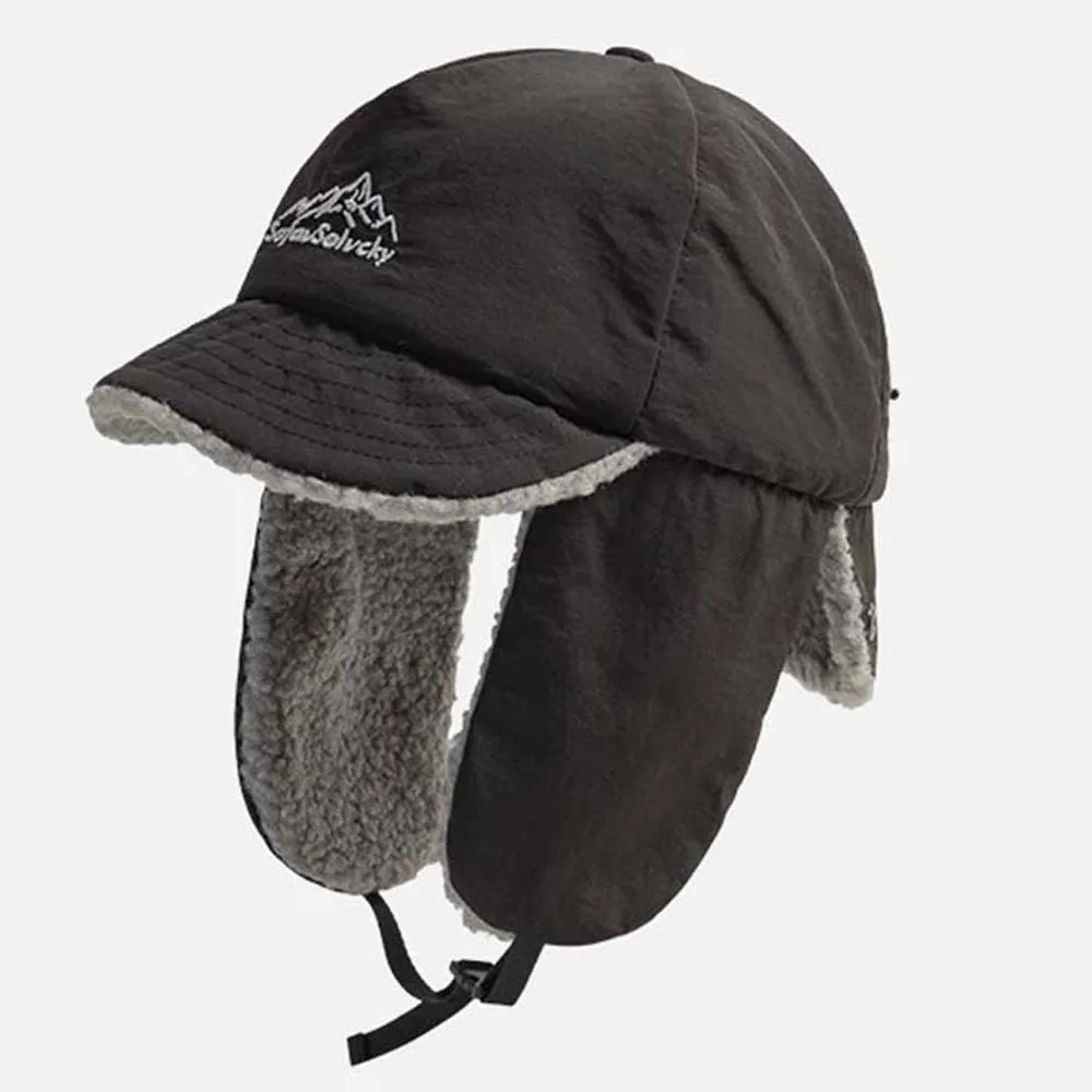 Japanese Style Ear Protection Cap Lightweight Thickened Earflaps Visor Hat Polar Fleece Multi-functional Windproof Pilot Cap