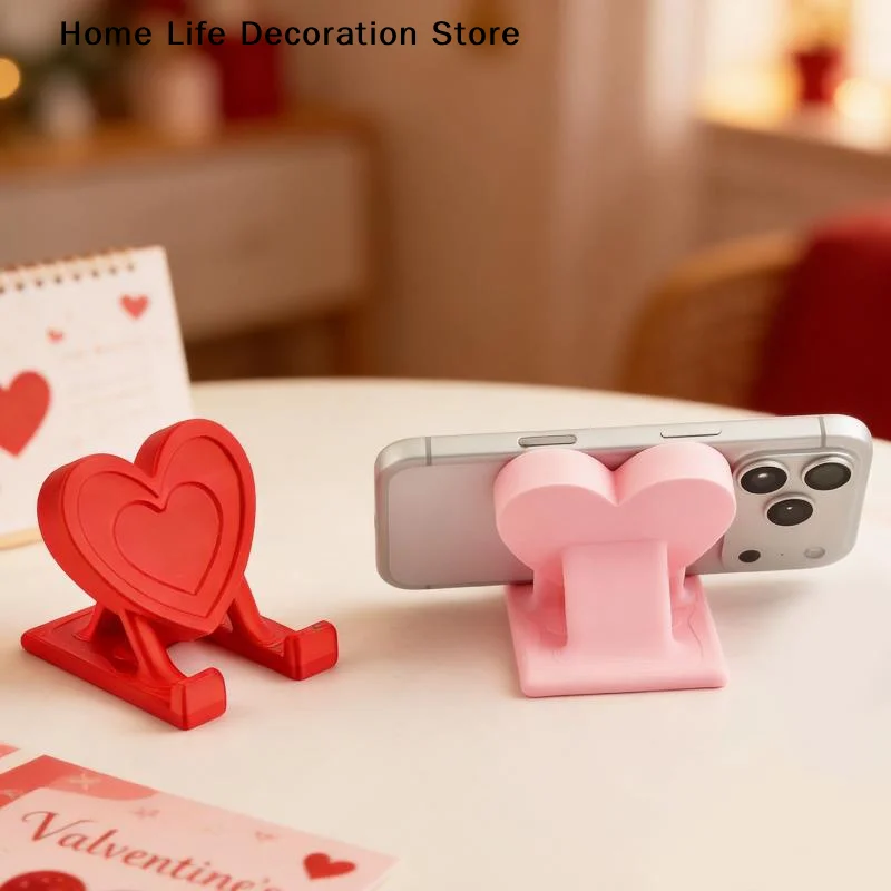 【H】3D Printed Heart Shaped Phone Stand Stable Non Slip Base Great For Home Office Desktop Valentine's Day Gift For Girls
