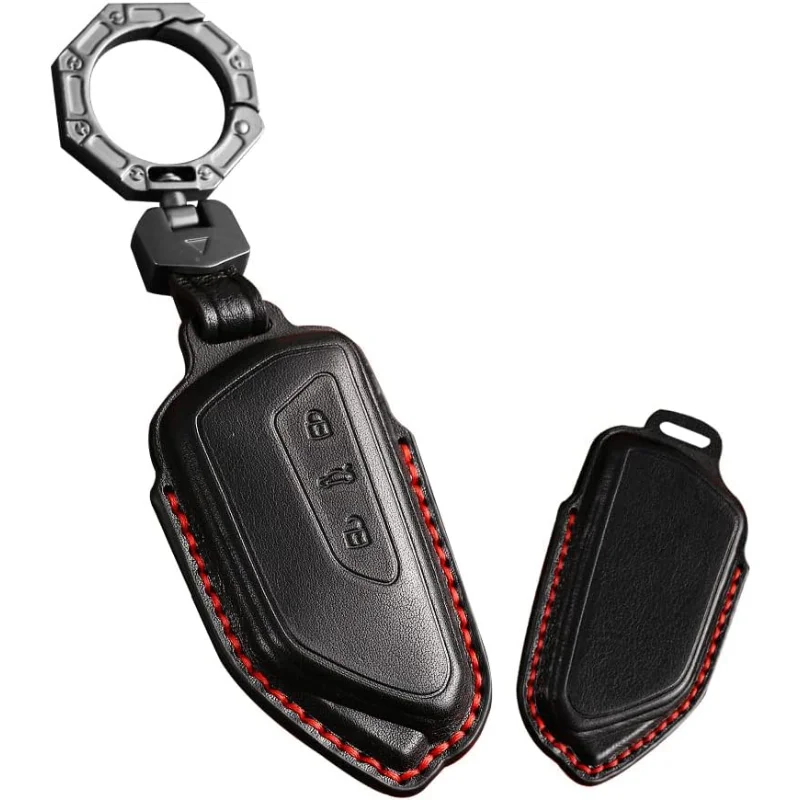 

WH Key Fob Case Keyless Remote Key Cover Leather Key Housing Full Protection Compatible With Volkswagen Golf 8 Seat Leon MK 4 Bl