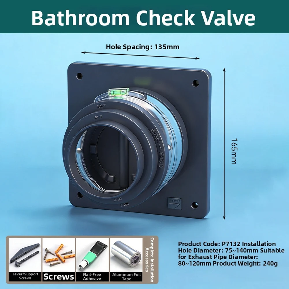 Backflow Check Valve High-Temperature Resistant Efficient Backflow Prevention Check Valve For Kitchen Bathroom Exhaust Systems