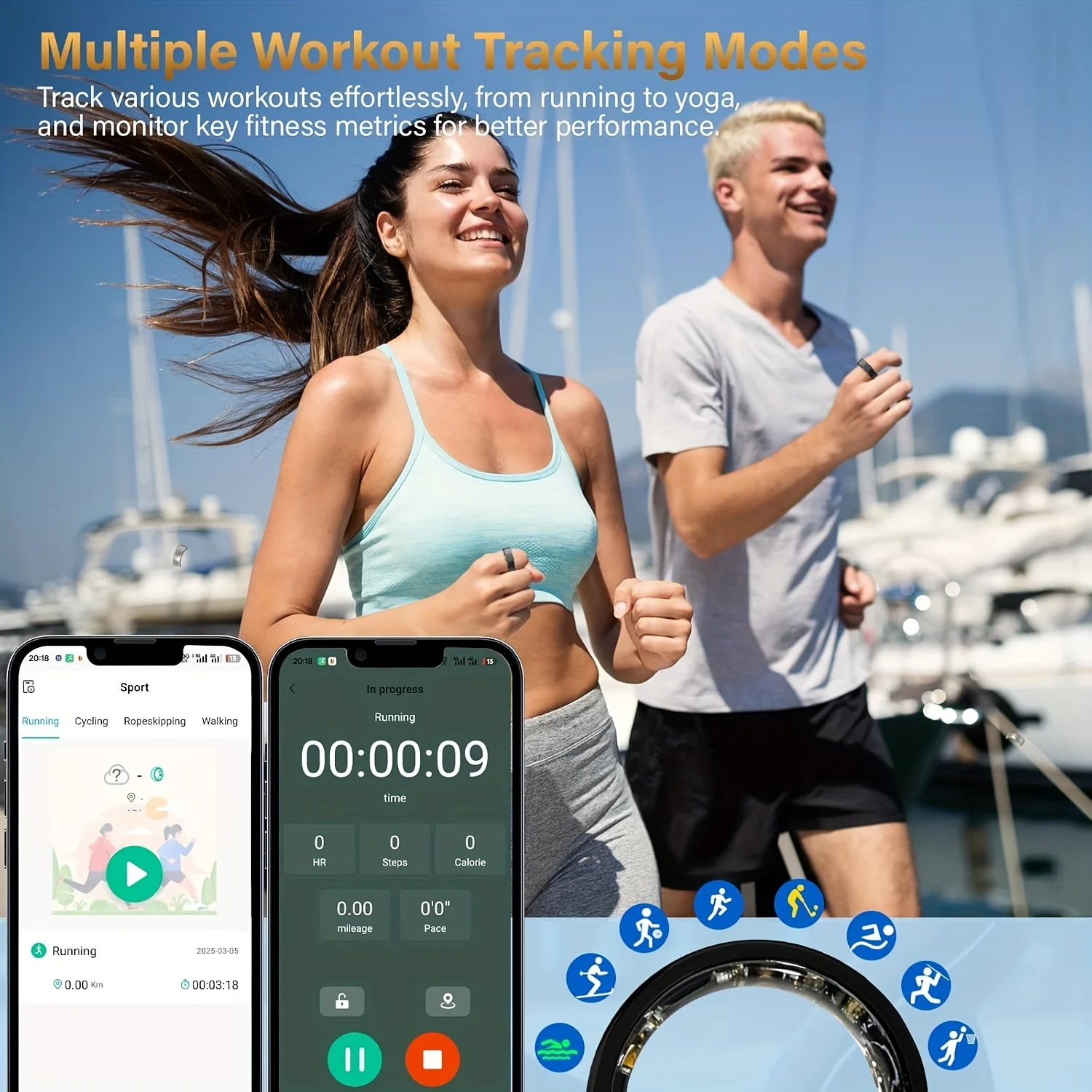 2026 Upgraded Smart Rings for Men Women, Health Monitoring Ring, Fitness Tracker with Sport Mode, Pedometer, Sleep, Step, IP68 Fitness Ring, Outdoor Activity Tracker Ring for Android for IPhone - Gift image 4