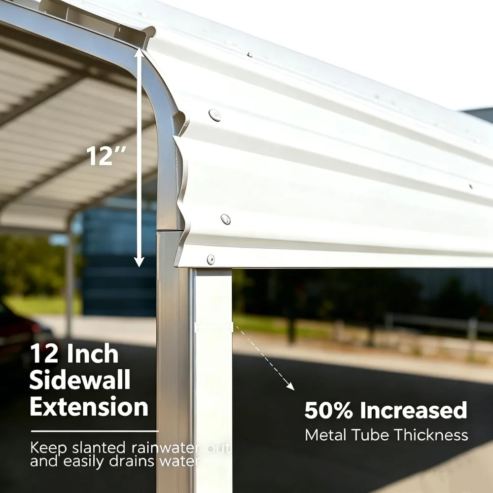 Heavy Duty Extra Large Metal Carport with Vertical Roof Design - All Weather Protection Galvanized Steel Shelter,Customized