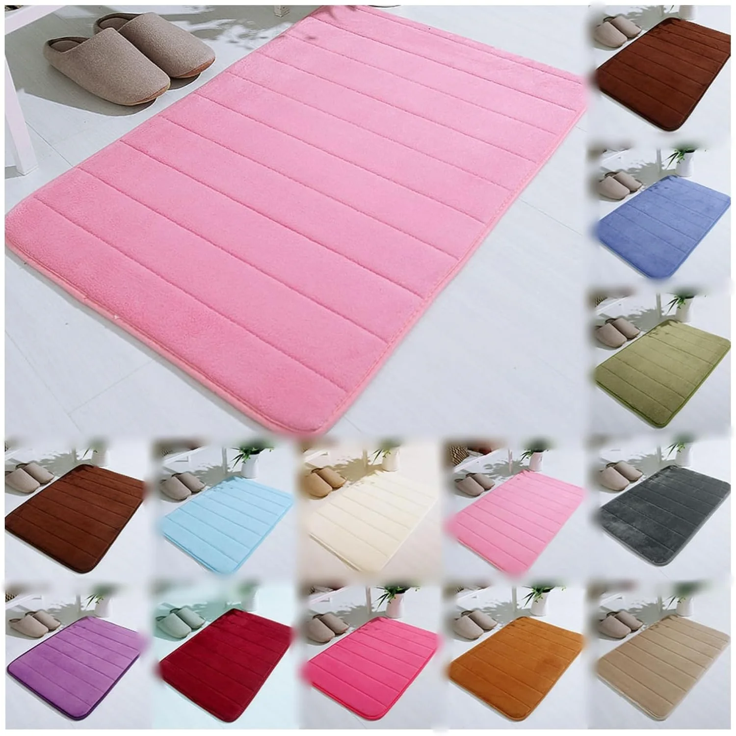 

Shower Mat, Memory Foam Bath Mat Rug, and Non-slip Bathroom Floor , Absorbent and Machine Washable Rugs, Bedroom Entry Door Foo
