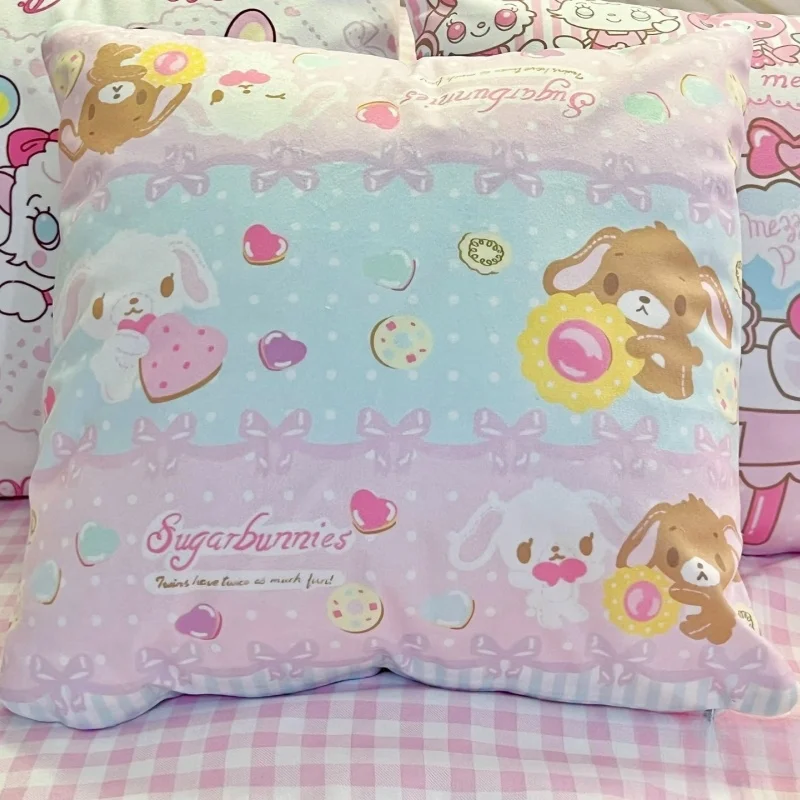 Sanrio Sugarbunnies Mezzo Piano Print Anime Throw Pillow Sofa Pillow Pink Square Pillow Home Decoration Rare Styles Girl Gifts