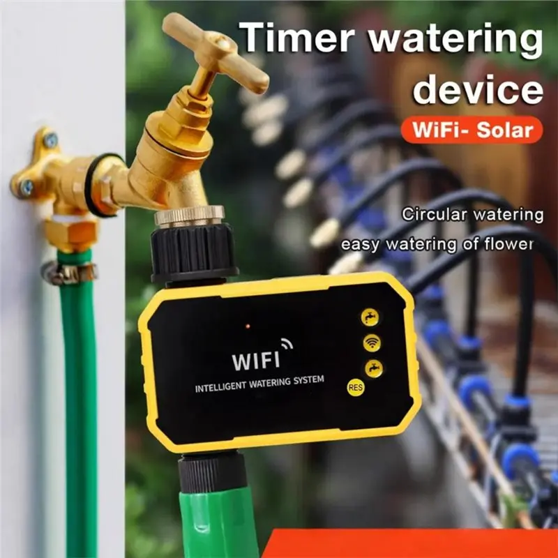 AEE4-Wifi Intelligent Irrigation Watering Timer 1/2 Zone Auto Water Saving Solar Irrigation Controller Garden Lawn