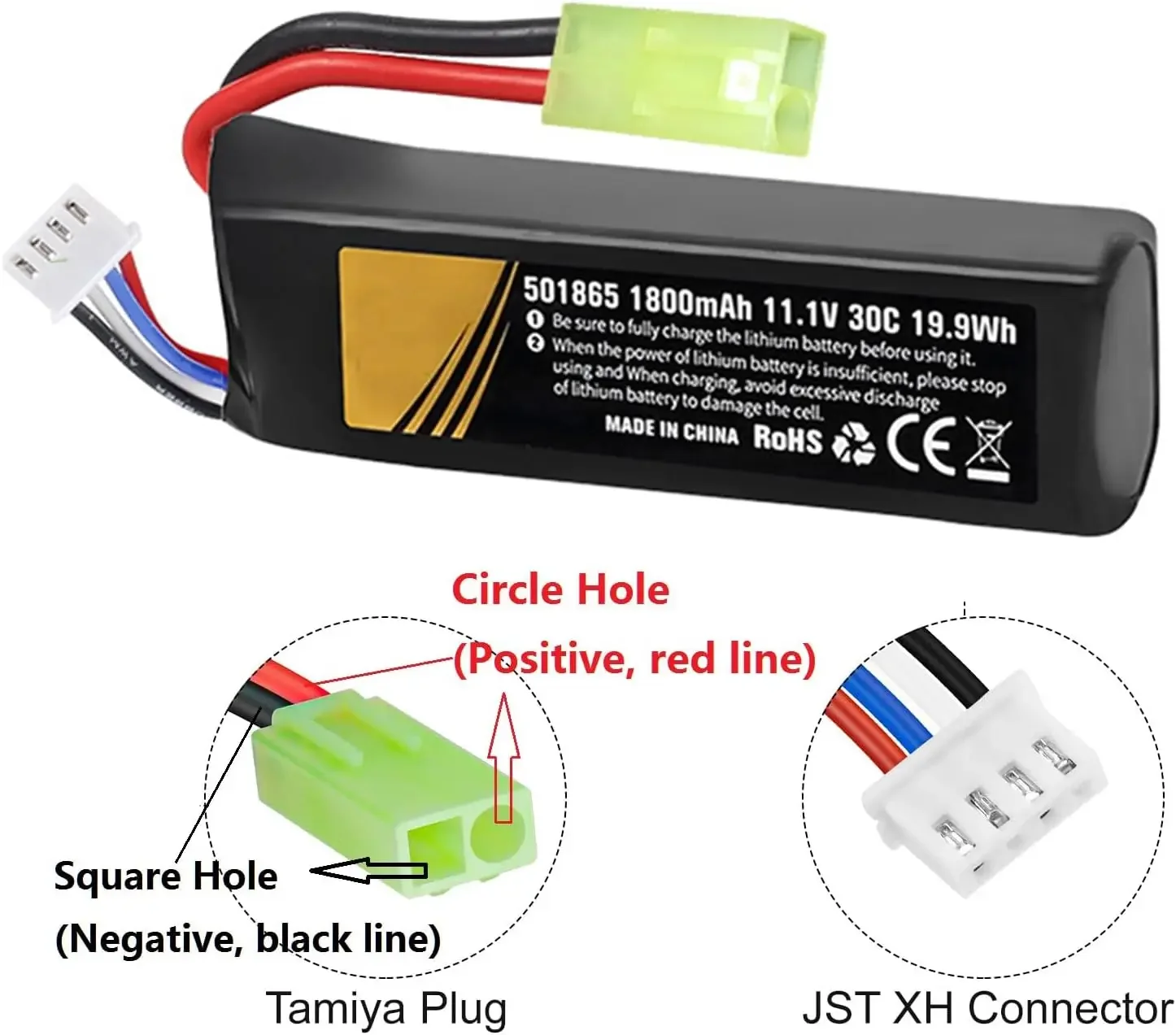Batería LiPo Airsoft recargable mini Tamiya con USB - imagen 4