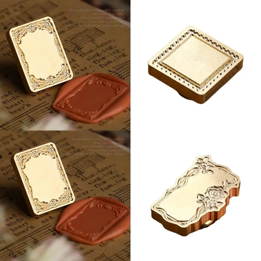 

E8BD Sealing Wax Stamp Head Replacement Round/Oval/Square Wax Seal Stamp Head for Party Invitations Gift Packing Decorations