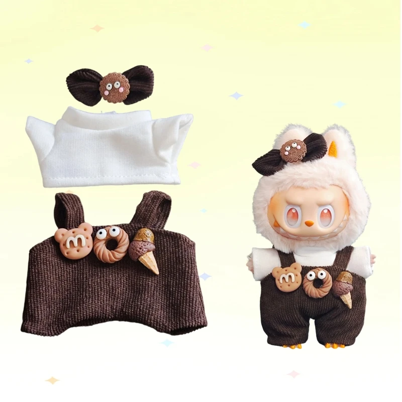 

17 см мини-плюшевая кукла, одежда, аксессуары для Кореи, Kpop Exo Labubu Idol, комбинезон Macaron, одежда в подарок