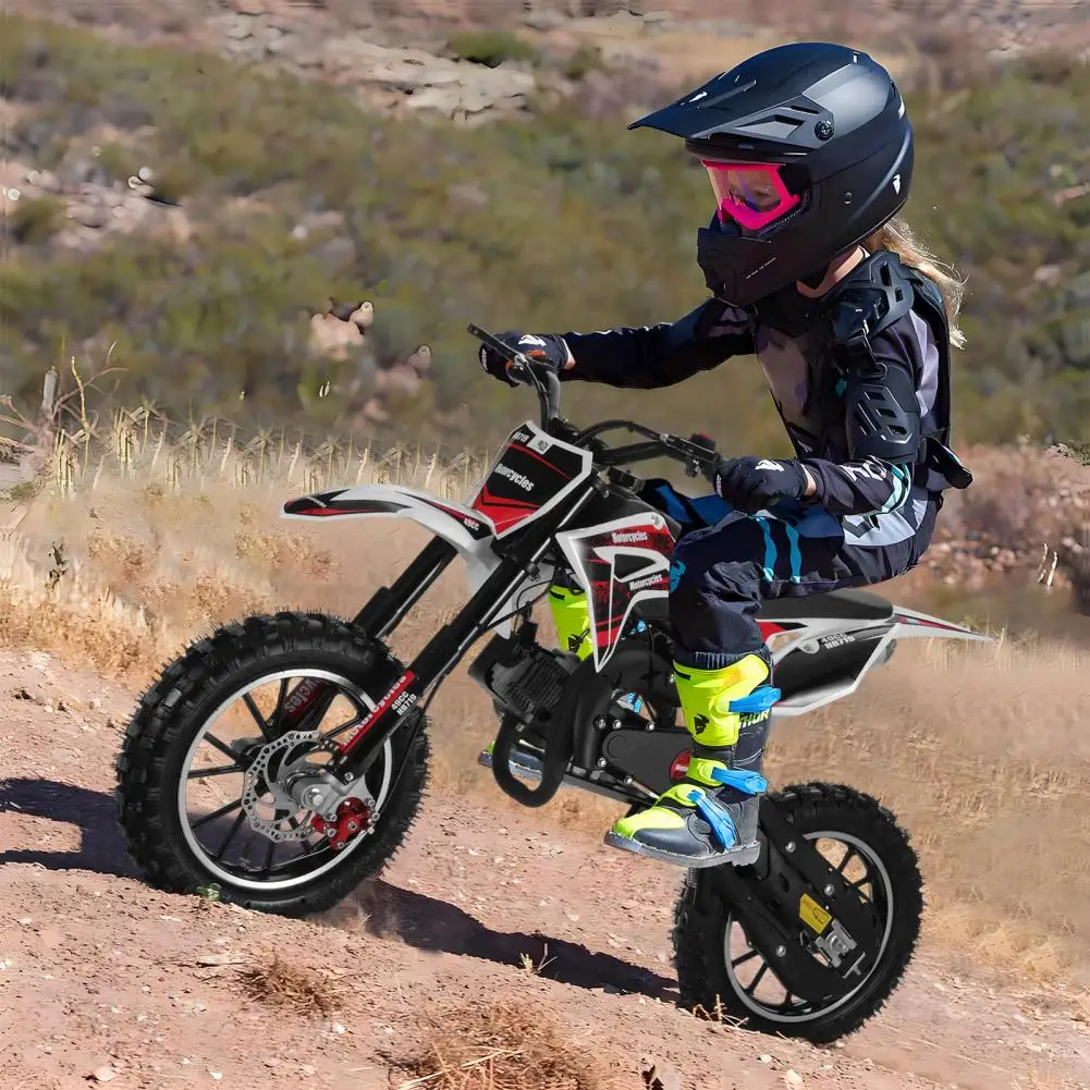 49cc 2-Stroke Kids Dirt Bike, Gas Power Motocross, Off Road Mini Motorcycle, Children Pocket Motorbike with Front Rear Disc Brak