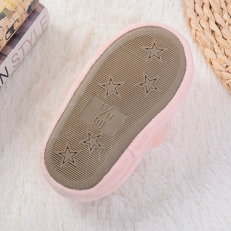 Fashion Toddler Girls Slippers for Baby Loafers Plush Warm Cartoon Bunny Rubber Sole Children Home Shoes children House Footwear