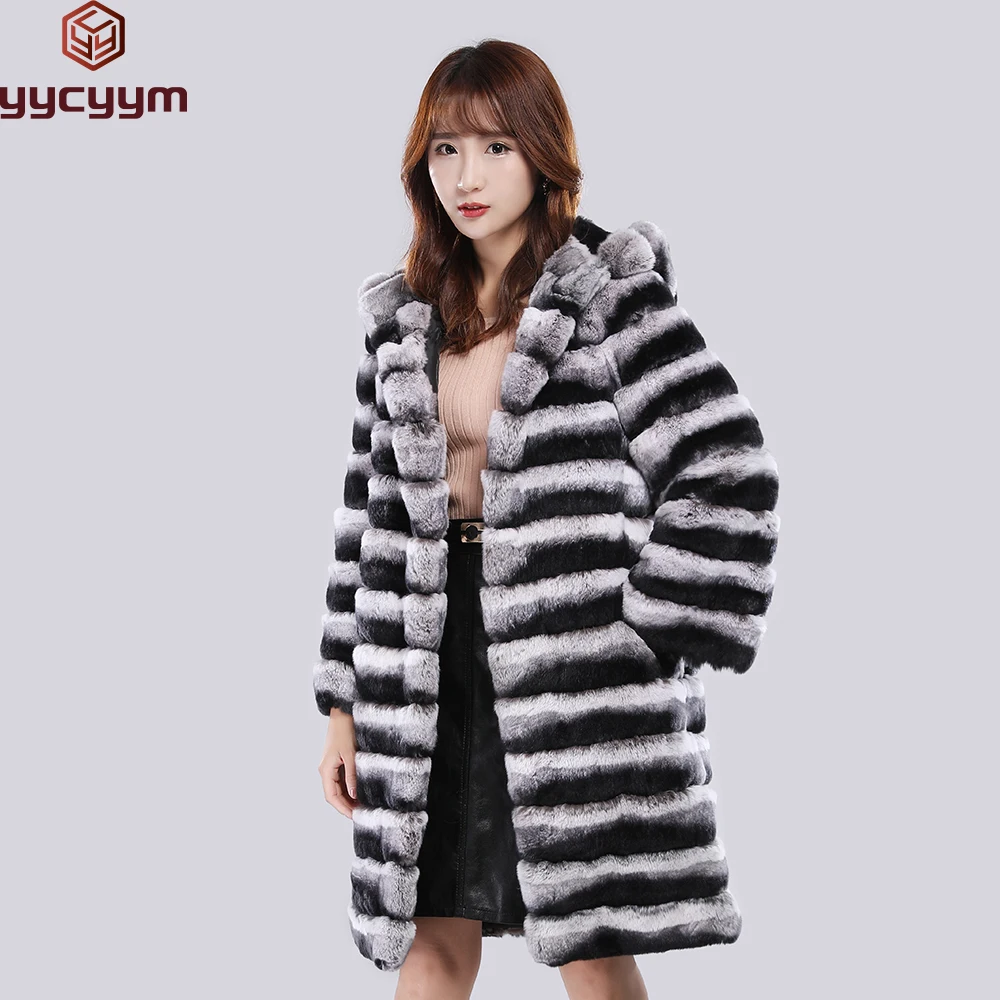 New Rabbit Fur Coat With Hood Women's Winter Coat 2024 Real Rex Rabbit Fur Coat Women Real Hot Selling Style Women's Clothing