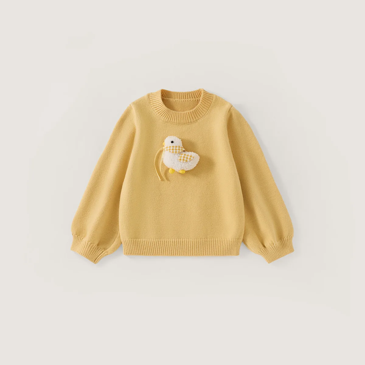 2-8Years Autumn New Girls Clothes Sweaters Toddler 3D Duck decoration Knit Sweater Children Knitwear Long Sleeve Pullover Tops