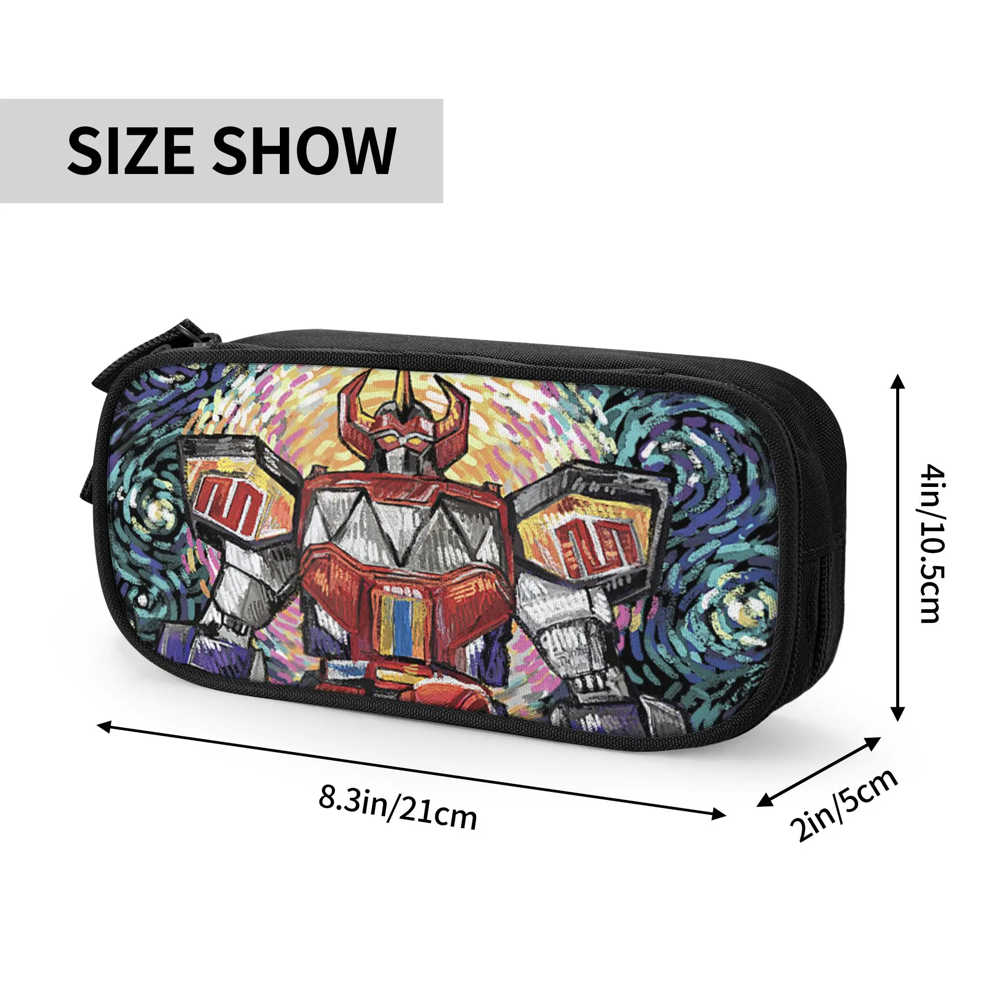 Large Capacity Bags for Child Cartoon Power Rangers Mighty Morphin Megazord Starry Night Poster  School Pencil Bag