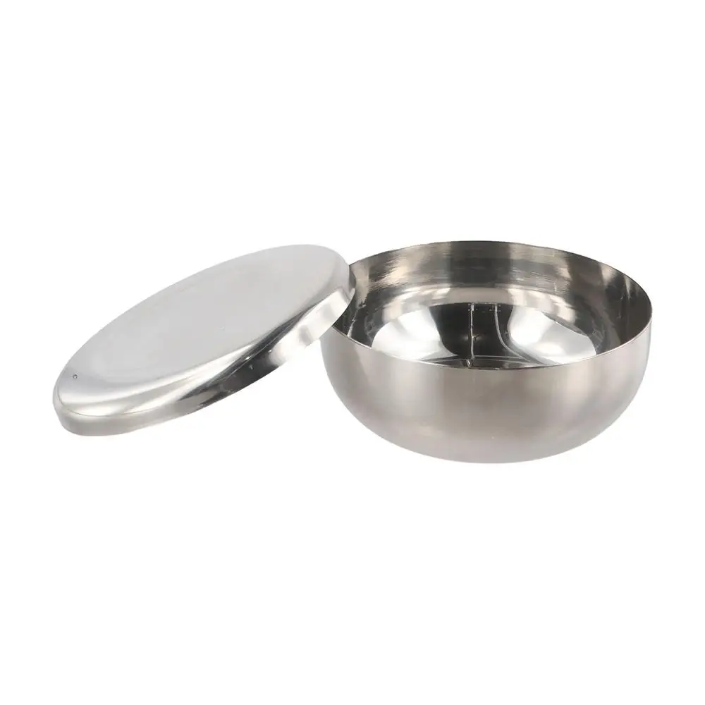 Tableware With Lid Korean Stainless Steel Bowl Single Layer Round Rice Bowl Anti Drop Silver Children Bowl Kimchee