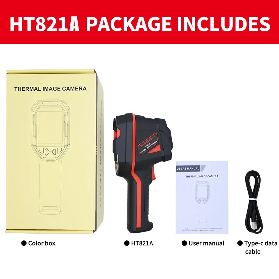 HABOTEST HT821A Rechargeable Thermal Imaging Camera -20~550C Waterproof Dustproof Anti-Drop Handheld 320x240 Thermal Image