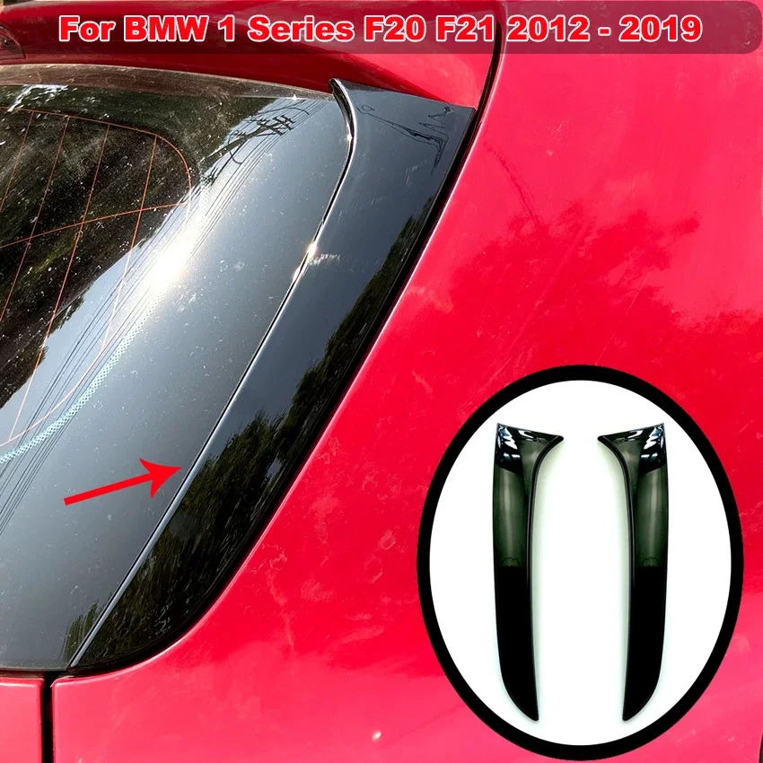 

For BMW 1 Series F20 F21 2012 - 2019 Pair Rear Window Spoiler Air Splitter Sticker Cover Side Canard Trim Car Accessories Black