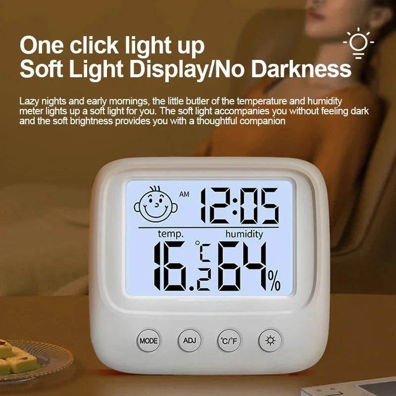 2pc New LCD Digital Temperature Baby Room Humidity Meter Backlight Home Indoor Electronic Hygrometer Thermometer Weather Station