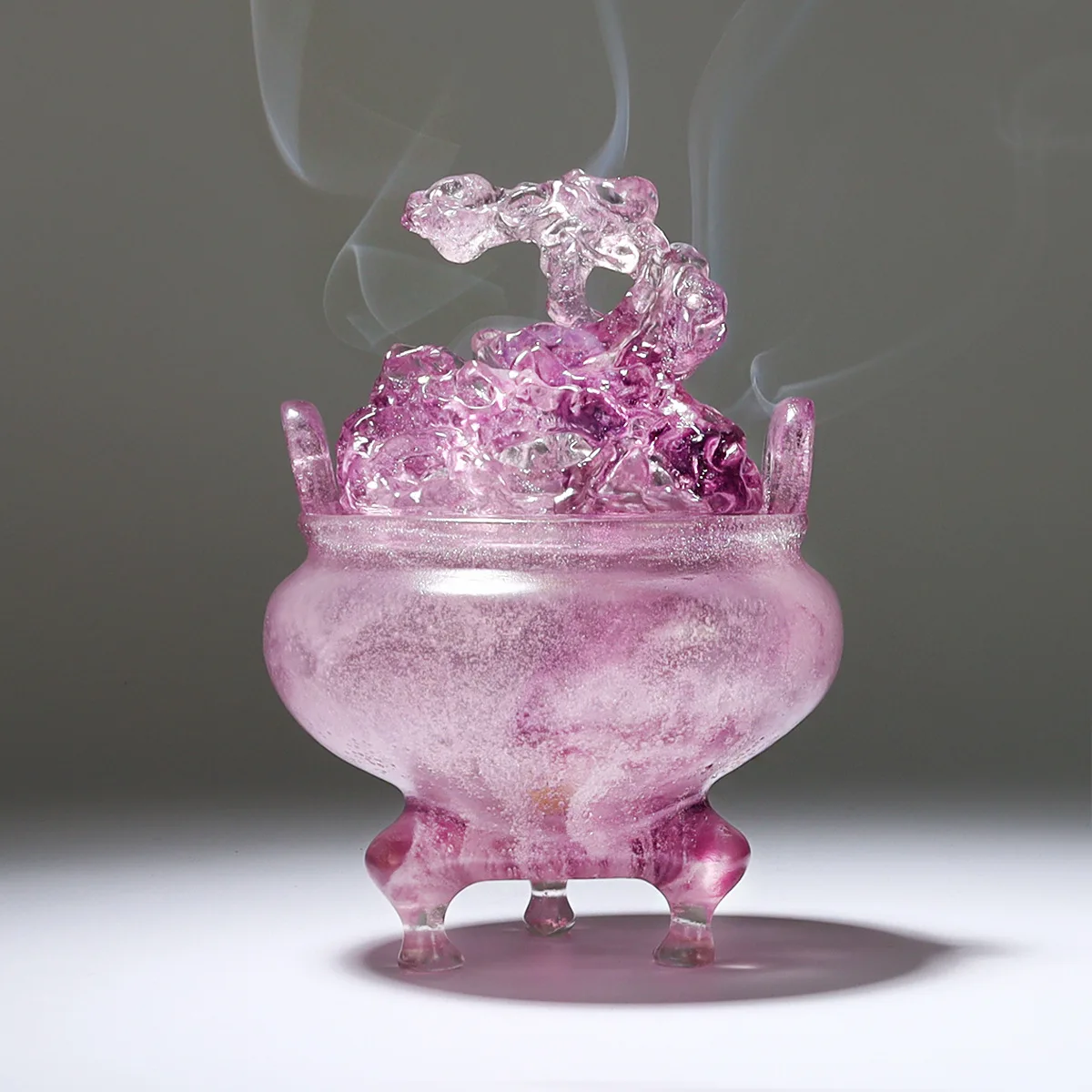 CZ ancient glass Zen binaural three-legged burner incense road Zen household seal incense glass plate incense burner