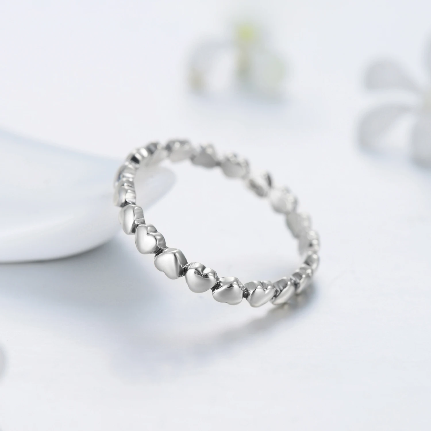 Hot Authentic Original Fashion 100% Solid 925 Sterling Silver Heart Finger Ring Forever Love Jewelry Valentine\'s Day Gift