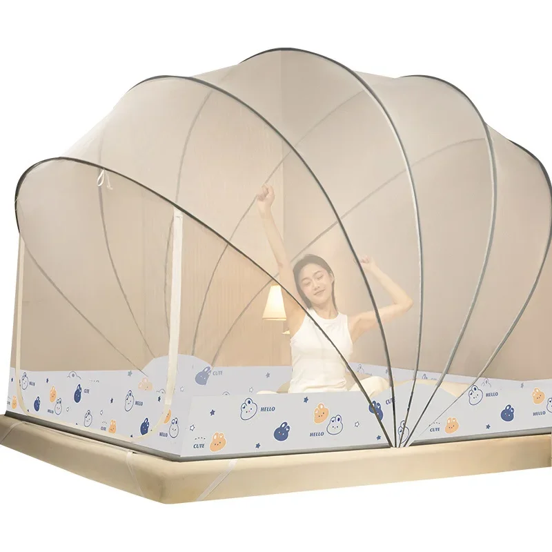 Zipper foldable mosquito net summer household mosquito proof anti-drop free installation