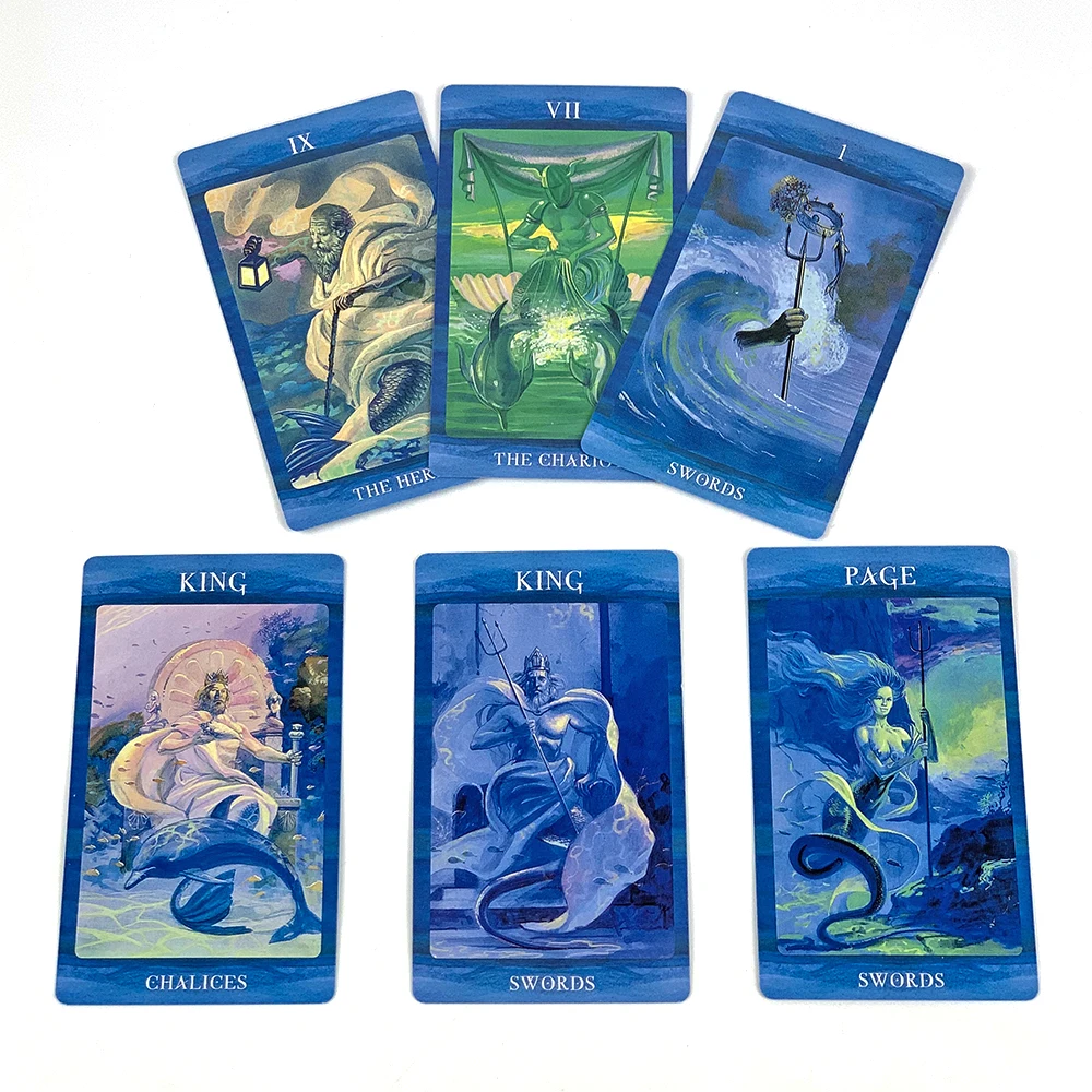 لعبة بطاقات الحفلات العائلية من Tarot of Mermaids، تصميم كلاسيكي للمبتدئين والواجبات، مثالية للتأمل العرافة #4