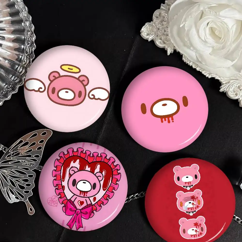 Popular Character G-Gloomy B-Bear 32/44/58mm Handmade Pin Round Funny Snap-in Brooches for Backpack Cothes Accessories Badge