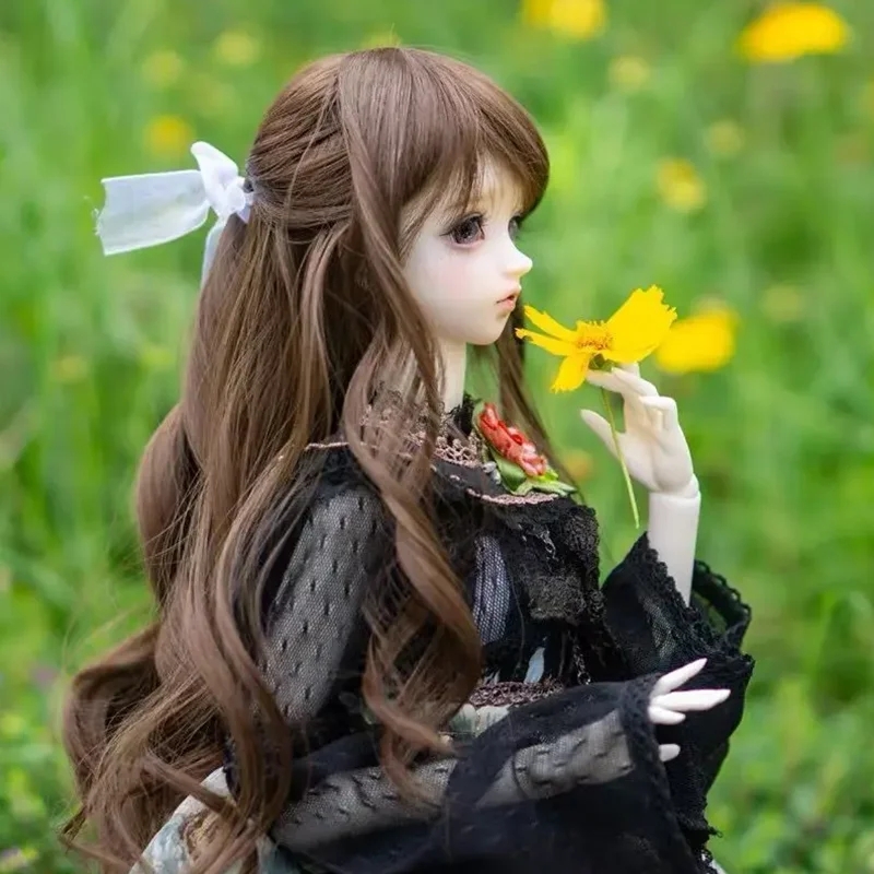Perruque de poupée avec frange, accessoires, tour de tête, BJD/Sd, jouet habillé pour fille, 1/6