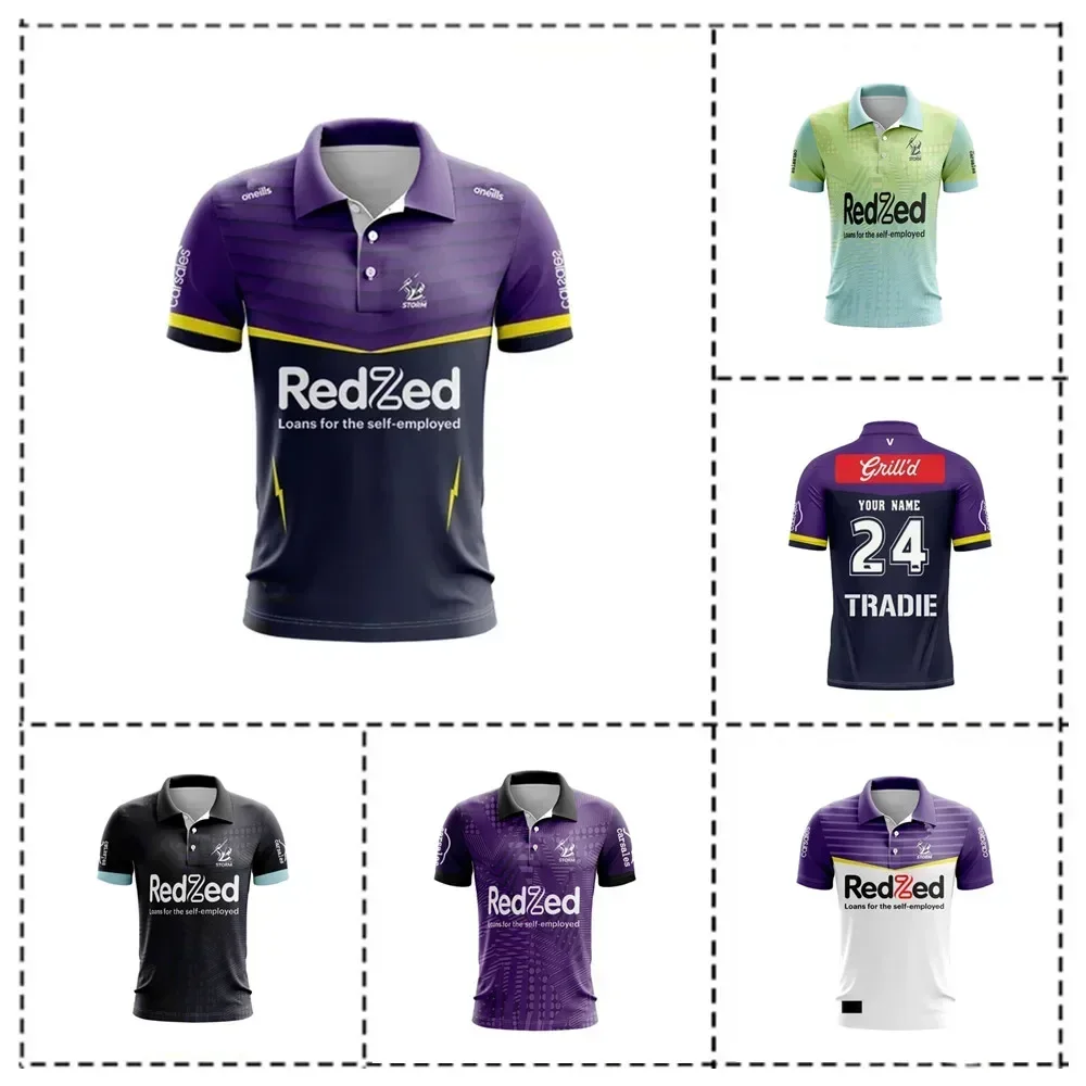 

2024 Melbourne Storm POLO SHIRT Home / Away / Training / Singlet Rugby Jersey - Men's Size:S-5XL（Print Custom Name Number）