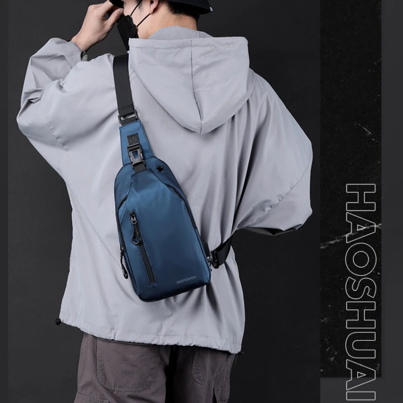 New in Fashionable Trendy Chest Bag Solid Color Men Minimalist Chest Bag Outdoor Casual Fashion One Shoulder Crossbody Bag