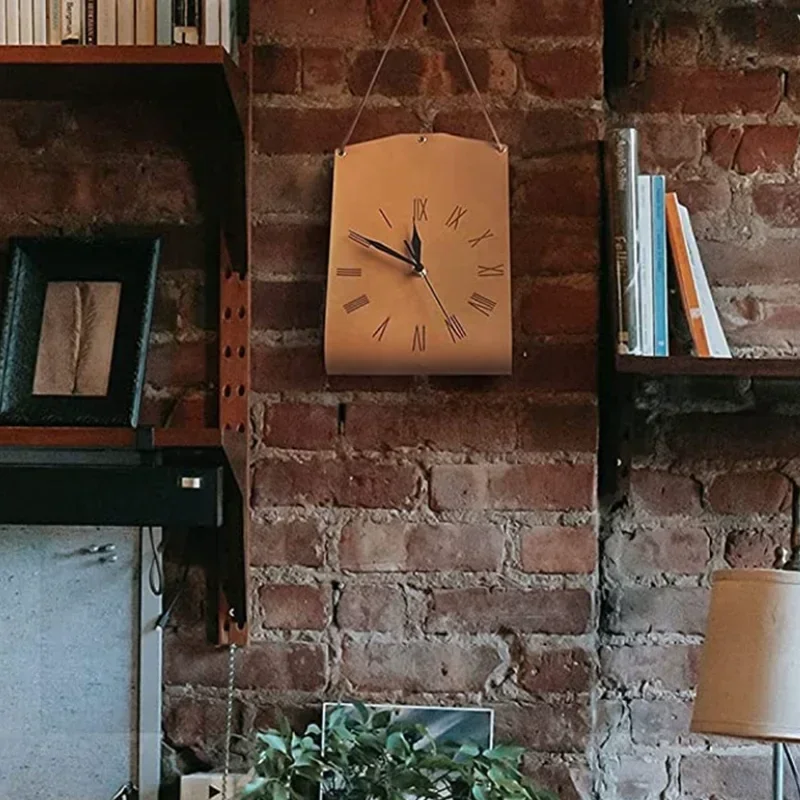 

Leather clock, home decoration, alarm clock, hanger