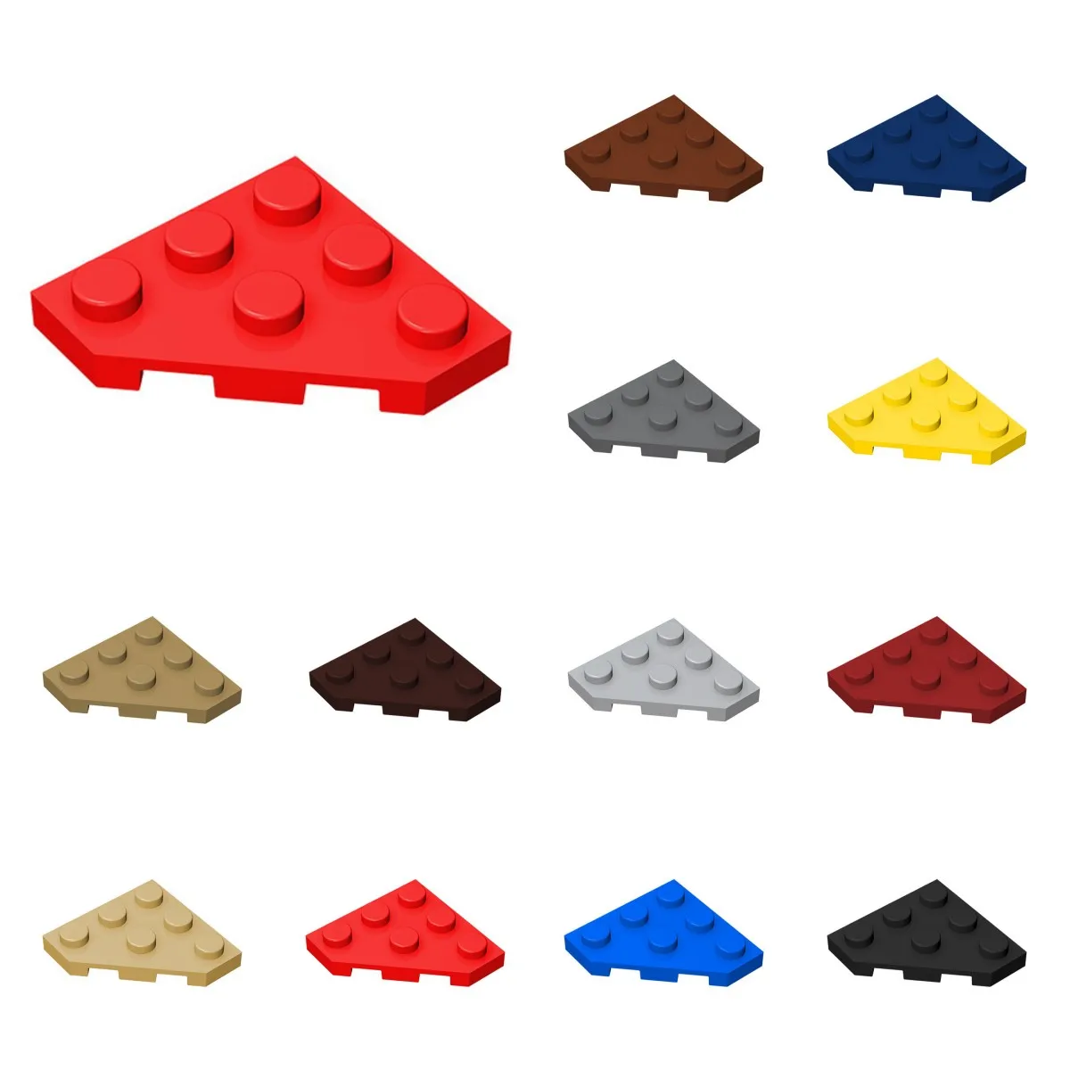 50pcs 2450 Wedge Plate 3 x 3 Cut Corner Bricks Collections Bulk Modular GBC Toys For Technical MOC DIY Buildings Blocks