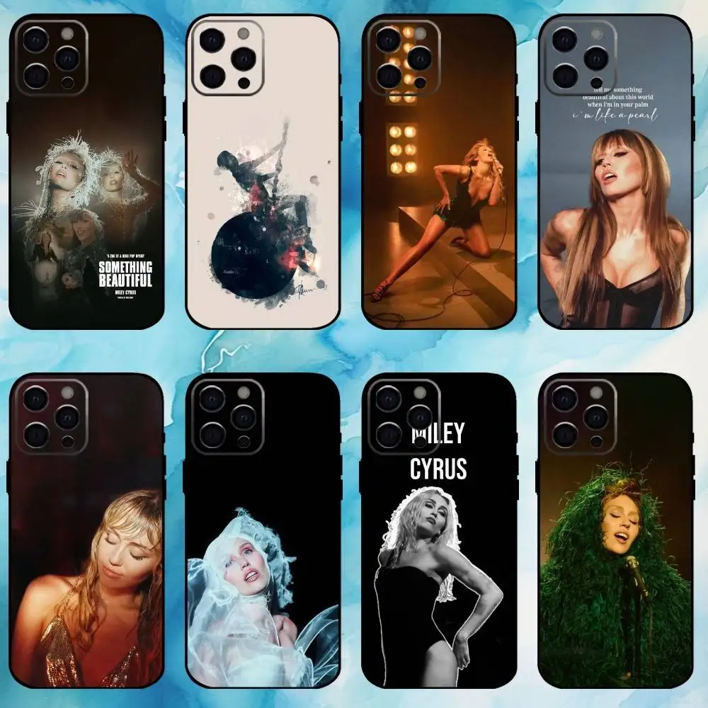 

M-Miley Something C-Cyrus Phone Case For iPhone17,16,15,14,13,12,11 Plus,Pro Max Soft Black Cover