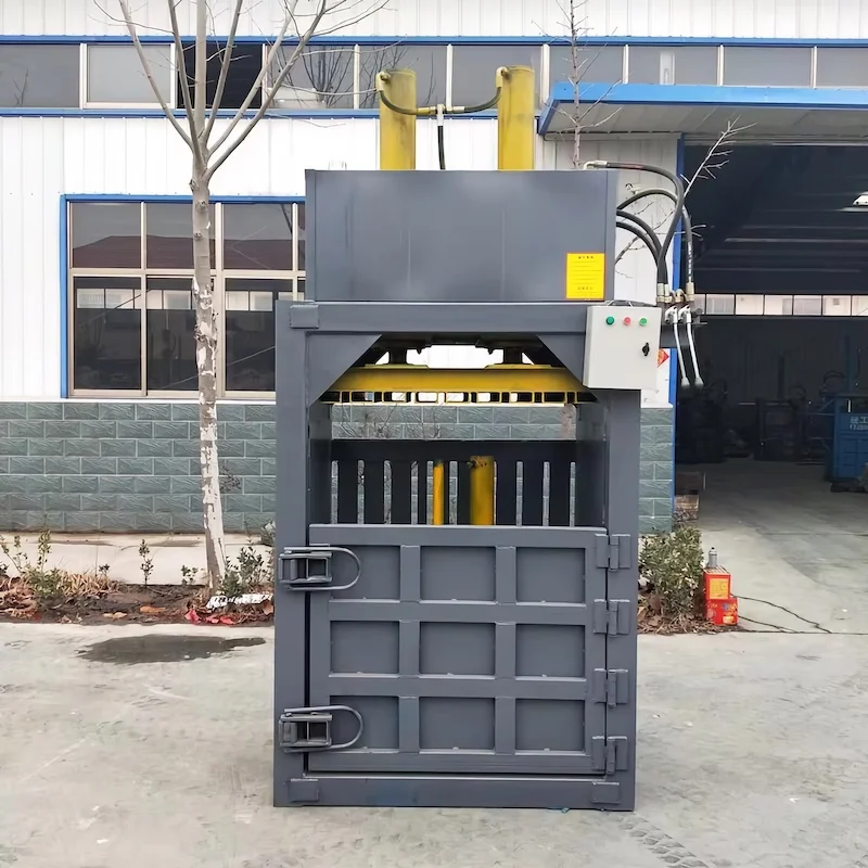 Dual-cylinder 30 tons hydraulic presses Baler Vertical Waste Paper Scrap Metal Plastic Beverage Bottle Machine Straw Baler