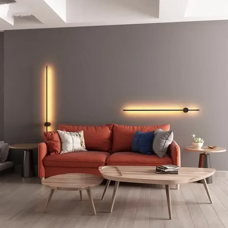 Nordic Modern Minimalist Dimmable Wall Light Lines Decorative Smart LED Lamp Living Room RGB Rainbow LED Wall Lamp