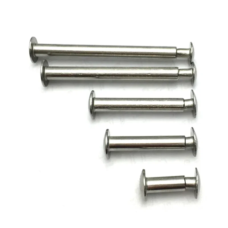 10pcs M5 304 stainless steel butt rivet Album screw Semi-hollow set mother and child rivets 16~30mm Length