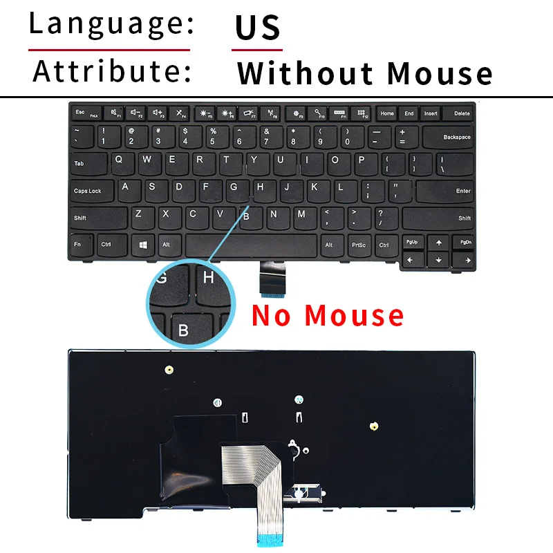 Russisch Toetsenbord Voor Lenovo Thinkpad E450 E450ckeyboard E455 E460 E465 W450 E460c Notebook Engels Keyboard 04X6181 Us Toetsenbord