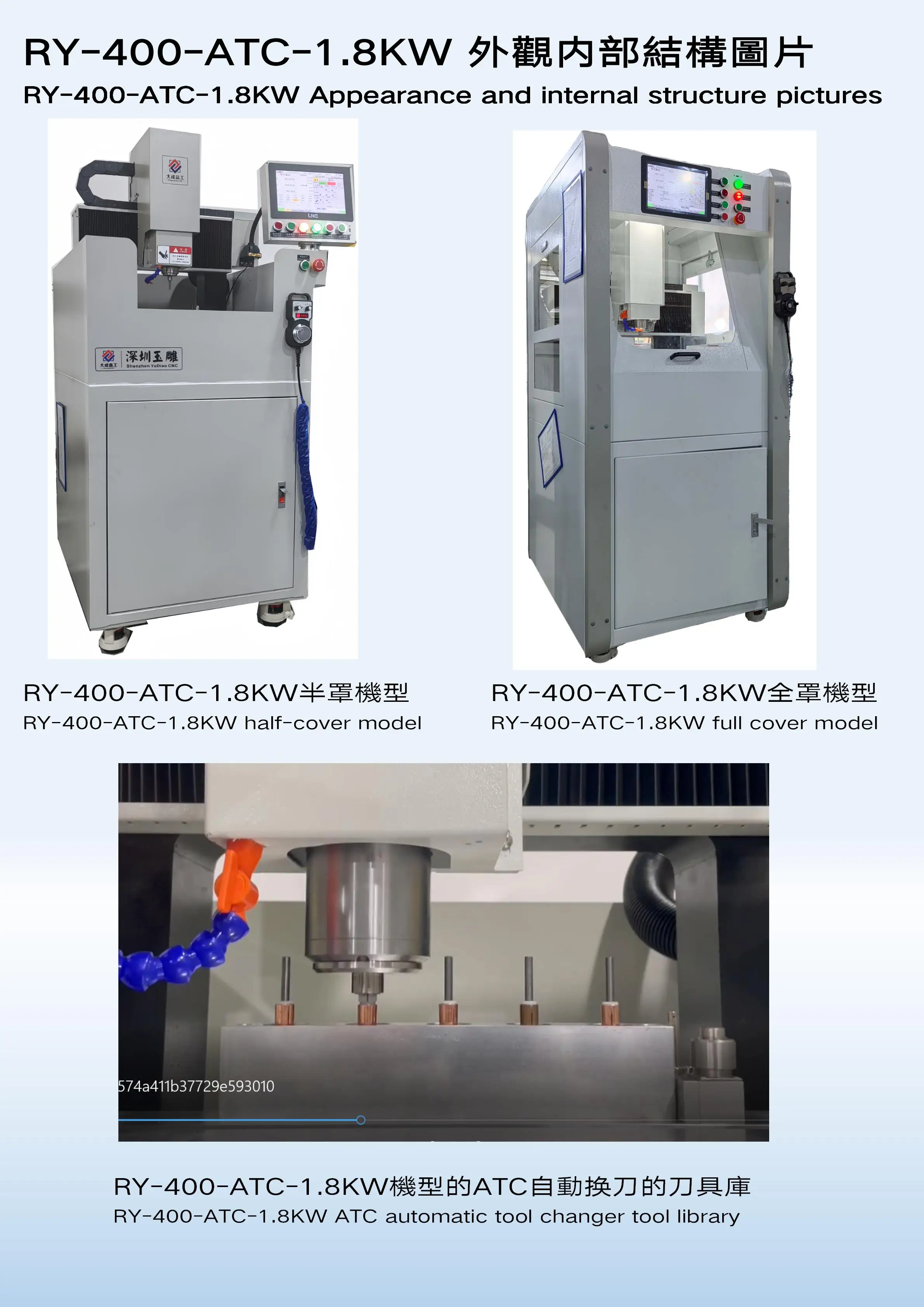 ATC 3 Axis High Precision Single Spindle Gantry CNC Milling Machine 400 Metal Mold Coin Logo Stamping Parts Small CNC Machining
