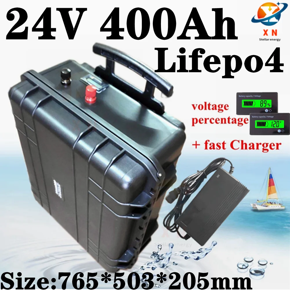 

24V 400ah LiFePO4 Battery Pack 400Ah not 200ah 100ah battery for Golf Cart Batteries RV campers Off-grid inverter Solar energy