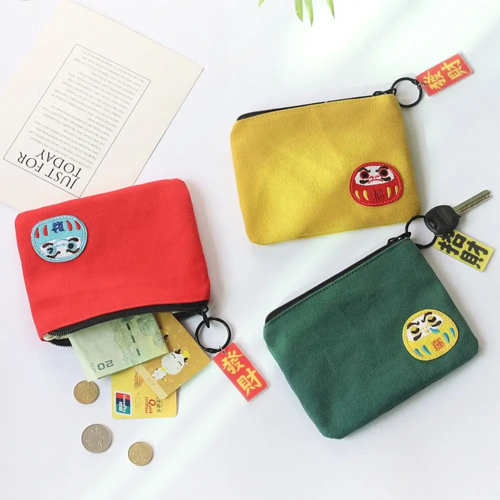 Lucky Canvas Purse Lucky Charm bigiotteria ciondolo buona fortuna fortuna ricchezza studente portamonete donna piccolo portafoglio