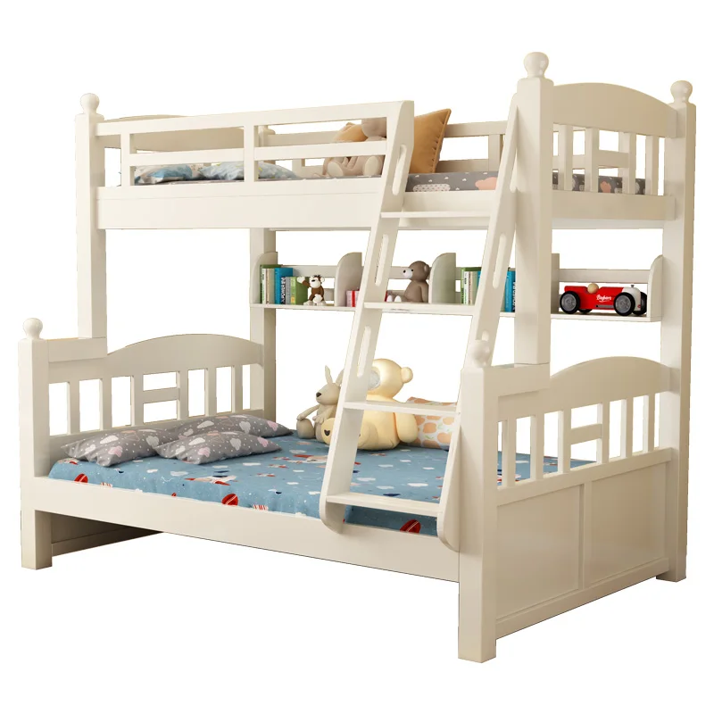 Luxury Solid Wood High And Low Bed Upper And Lower Wooden Double Log Color Children's Upper And Lower Bed